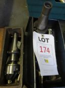 Three assorted taper shank jig boring heads (located at The Sidings, Station Approach Road,