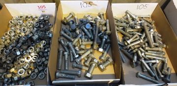 Two boxes of assorted heavy duty fastening nuts and bolts (located at Unit 10, Butlands Industrial