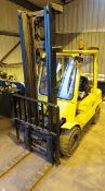 Hyster 3 ton diesel ride on dual mast forklift, model: H3.00XM, serial no: D177B20386S, capacity: