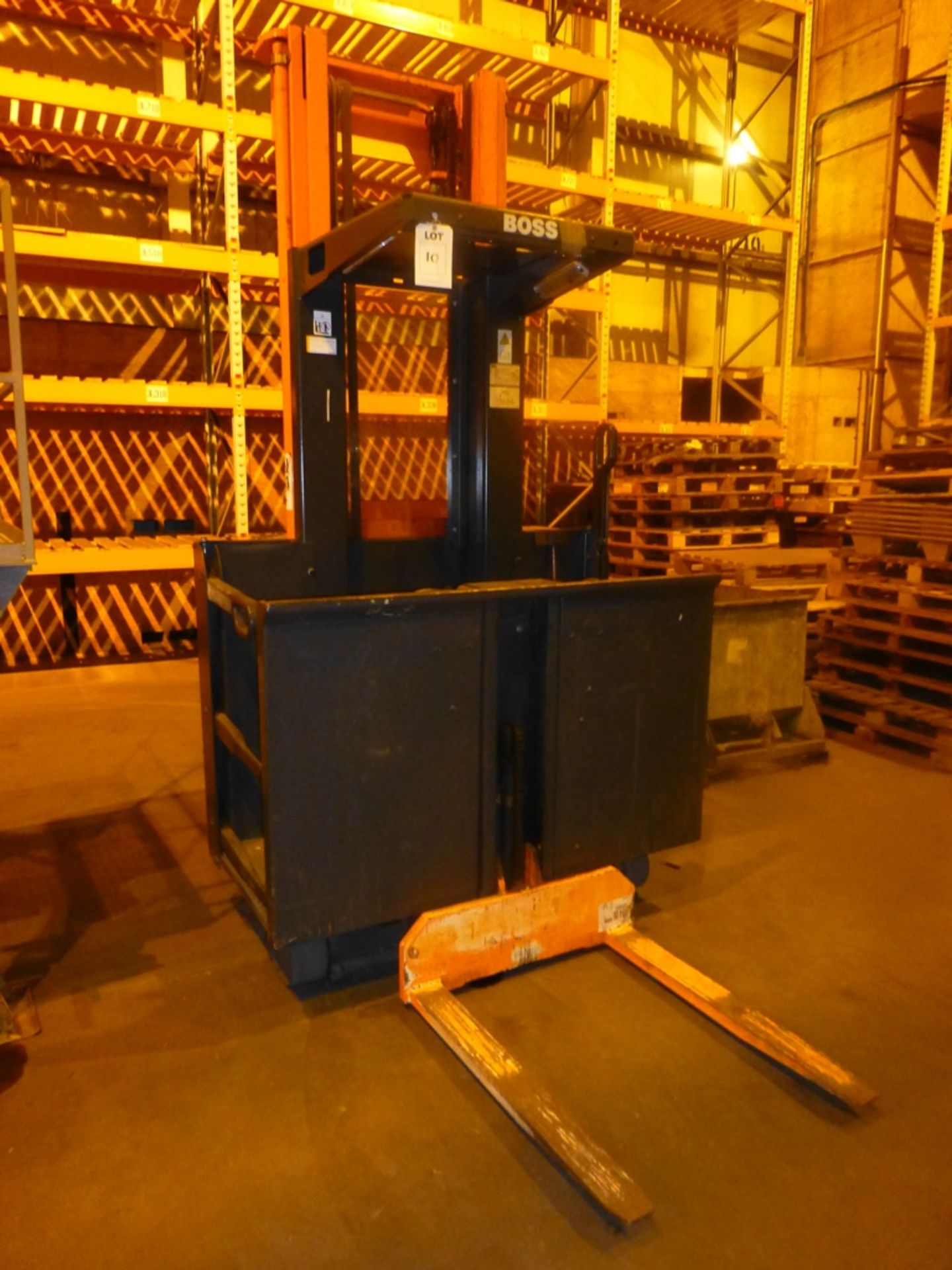 Boss type WK10 IL-13140 MK IV A-1 electric high level order 
picker, 1000Kg capacity, Serial no. - Image 2 of 3