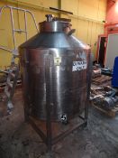 All stainless steel vessel with bottom discharge and inspection hatch fitted to top, Manufactured by