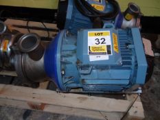 Centrifugal pump all stainless steel 2 1/2" x 2 1/2" x9" kitted with 7.5kw ABB 415v motor (Lift