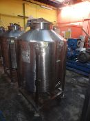 All stainless steel vessel with bottom discharge and inspection hatch fitted to top, Manufactured by