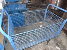 Mobile wire parts cage 1200mm x 770mm x 700mm (Lift out charge applied to this lot £10 (+ VAT))