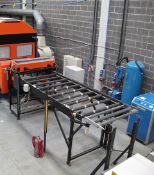 Gibbs Sandtech infeed & outfeed conveyor with autofeed capable of transporting 4' wide panels (2010)