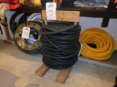 Assorted rolls of plastic ducting, pipe and rubber fuel and exhaust hose