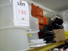 Plastic funnels, scoops and various mouldings as lotted