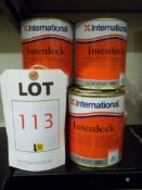 4 x 750ml International Interdeck deck paint, 289 - Grey, 750ml International Interdeck deck