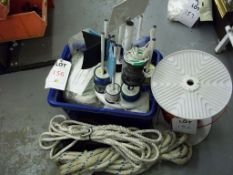 Quantity of rope fittings, sundry cord etc.