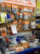 Quantity of electrical fittings including terminals, fuses, meters, sundry clips, sockets etc., as
