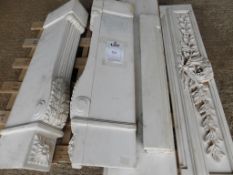 Six section white marble fireplace surround