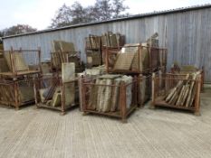 29 stillages of York stone, various size and thickness, approx 160 sq m