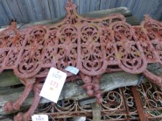 1960s cast iron garden bench seat, 3 sections