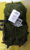 Karrimor Sabre 45 green rucksack. Location: Unit 8, Cockles Farm, Middle Pill, Saltash, Cornwall,