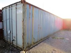 Steel export type storage container, 40ft length (Please note: Purchaser will be required to