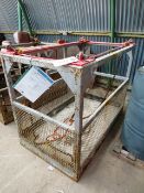 Pedestrian lifting cage, approx 1.5 x 0.9 x 1.25m high, with 4 leg chain (previously