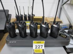 5 HYT TC700 two way Radios with HYT 6 slot base charger
