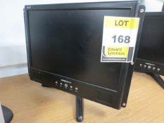 Hannspree model M19W1 19in LCD monitor and stand with manual.