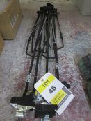 4 Eezi strap on bag stands, one stand missing bottom strap