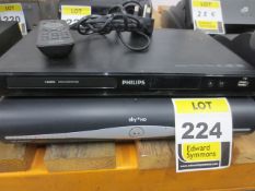 Sky+ HD Box and Philips DVP 3580 DVD player with remote, no Sky remote.