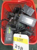 Approx 18 various Sony power adapters and battery chargers