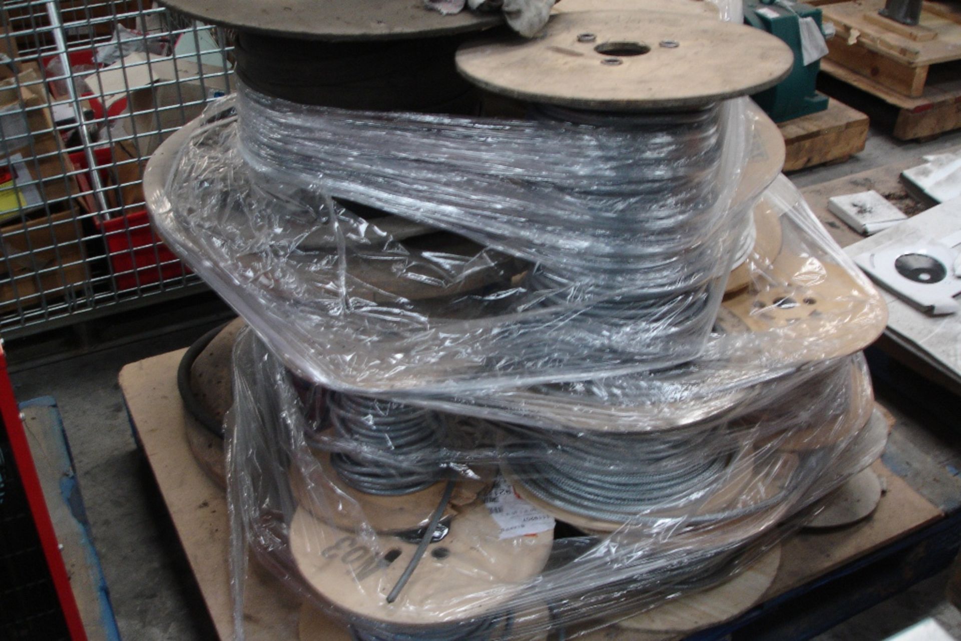 Pallet of Various drums of electrical cable