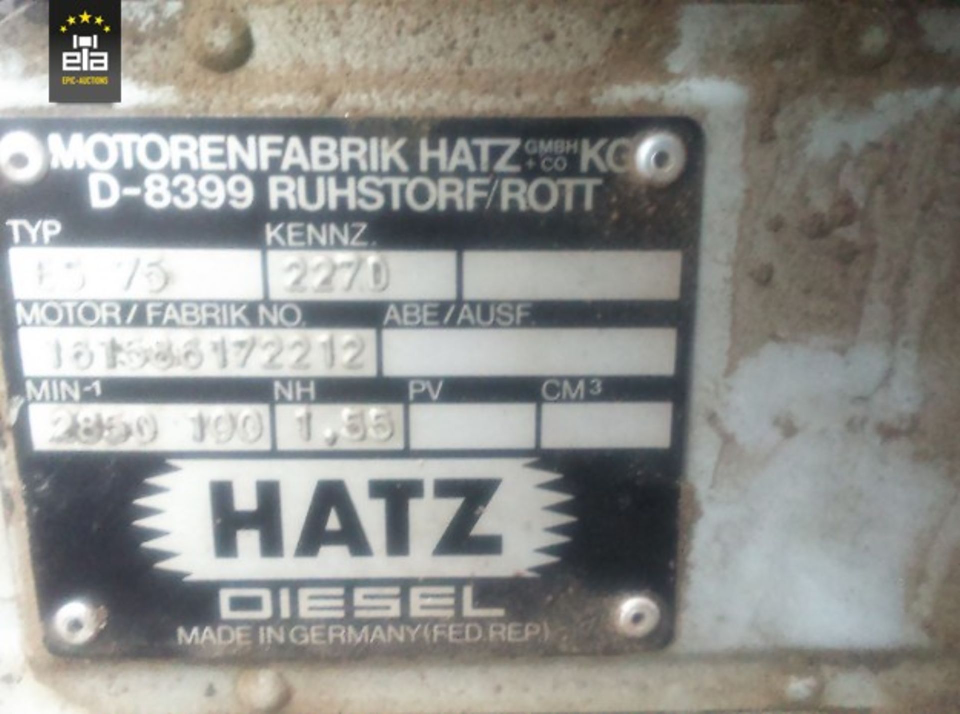 Hatz Diesel motor 20140861 - Image 6 of 6