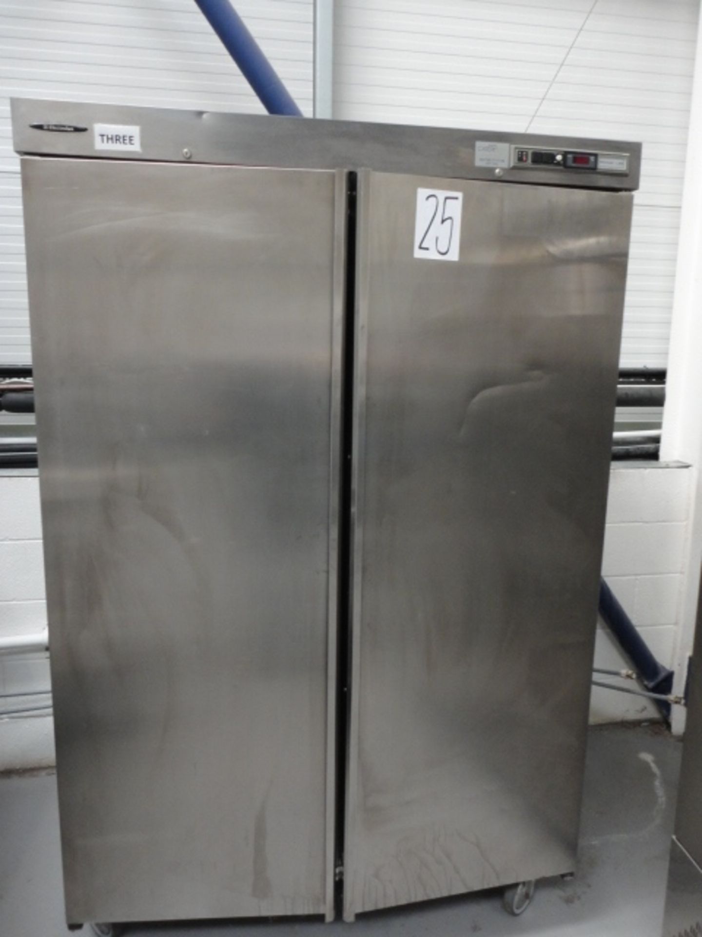 Electrolux double Fridge S/s.on wheels. Approx. 1300mm wide x 800mm deep by 2 meter highLIFT OUT £20