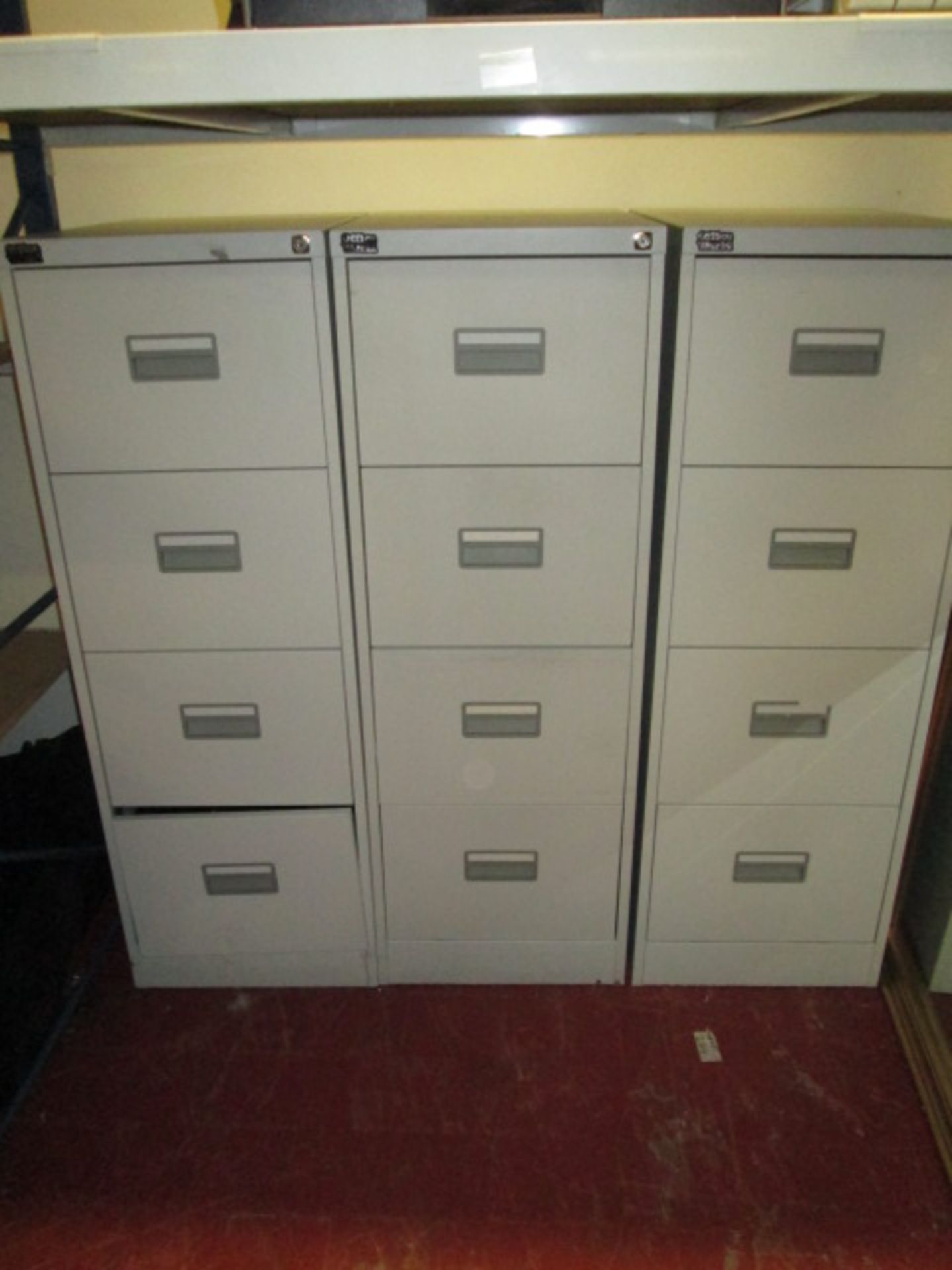 3 x 'Office World' 4 Draw Filing Cabinets (No Keys). (Size - H 132cm x W 46cm x D 62cm).