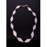 CHINESE WHITE AGATE BEADS NECKLACE (12 COUNT)