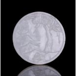 WHITE JADE ROUND PENDANT CARVED