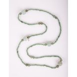 AN OLD CHINESE JADEITE BEADS NECKLACE