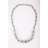 OLD JADEITE BEADS NECKLACE