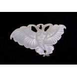 CHINESE WHITE JADE BUTTERFLY BUTTON