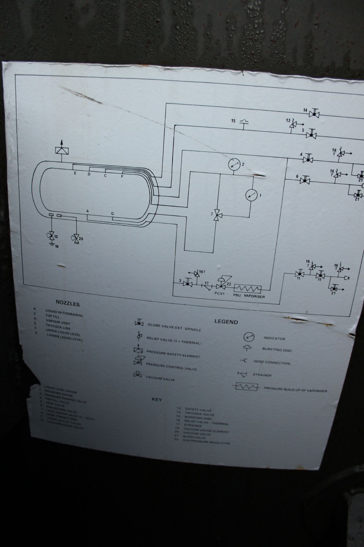 AIR PRODUCTS 9100LTR LIQUID OXYGEN STEEL/STAINLESS STEEL GLASS LINED TANK YEAR OF MANUFACTURE 1981 - Image 3 of 5