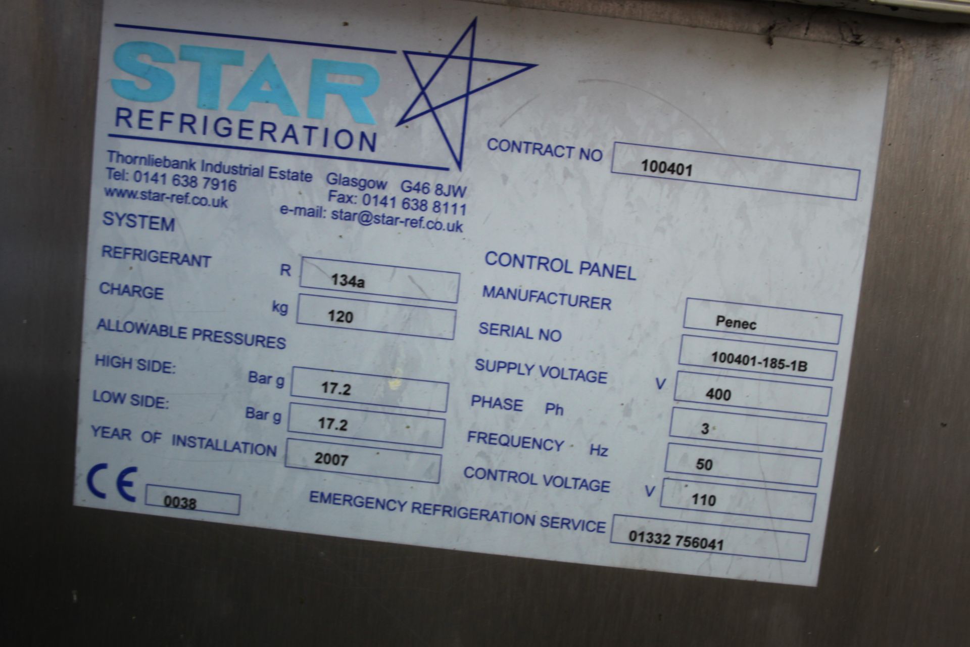 STAR REFRIGERATION CONTAINERISED 3PHS REFRIGERATION UNIT C/W TWIN COMPRESSORS, 4 INDEPENDENT - Image 2 of 5