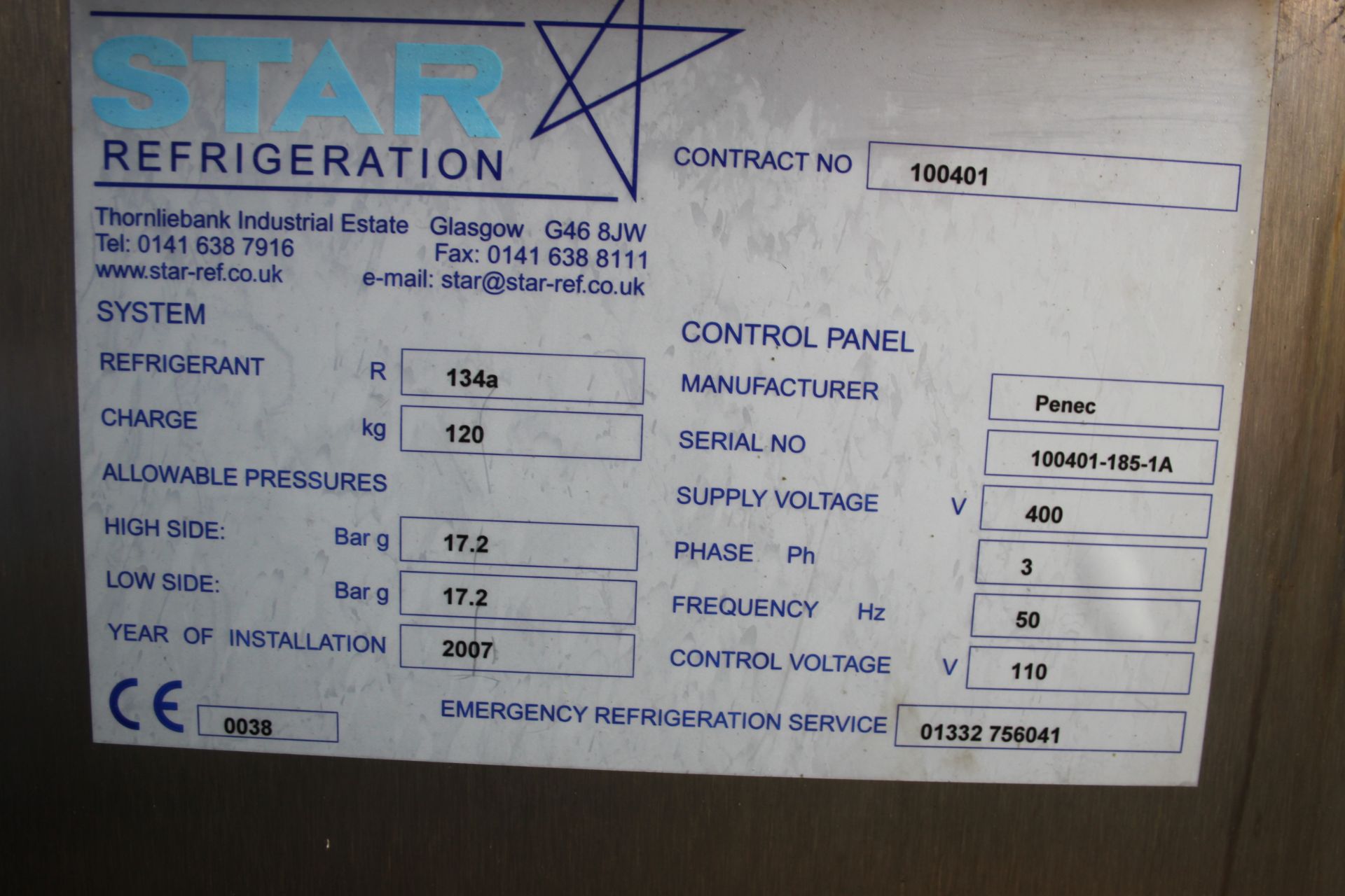 STAR REFRIGERATION CONTAINERISED 3PHS REFRIGERATION UNIT C/W TWIN COMPRESSORS, 4 INDEPENDENT - Image 3 of 6