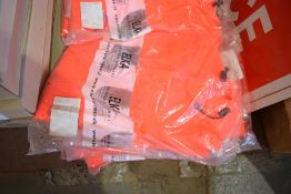 6 - orange rubber fishing jackets size S