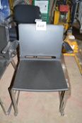 3 - steel framed arm chairs