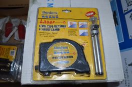 Laser level tape measure & short stand
New & unused