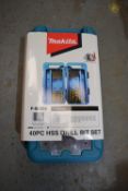 Makita 40 piece HSS drill bit set
New & unused