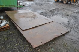 2 - steel road plates
1 - 6ft x 5ft and 1 - 12ft x 5ft