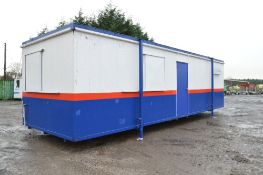 32 ft x 10 ft jack leg site toilet split into ladies & gents toilets & kitchen area
c/w keys