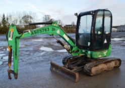 JCB 8030 3 tonne zero tail swing rubber tracked mini excavator
Year: 2008
S/N: 1229964
Recorded