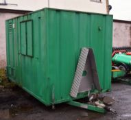 Steel mobile welfare unit
comprising of; canteen area, toilet & generator room
c/w keys & Genset