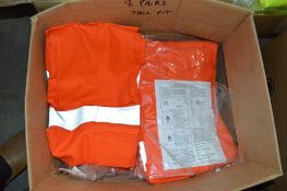 8 pairs of Hi-Viz orange trousers size 88T
New & unused