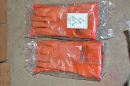 2 pairs of Showa orange chemical protection rubber gloves size L
New & unused