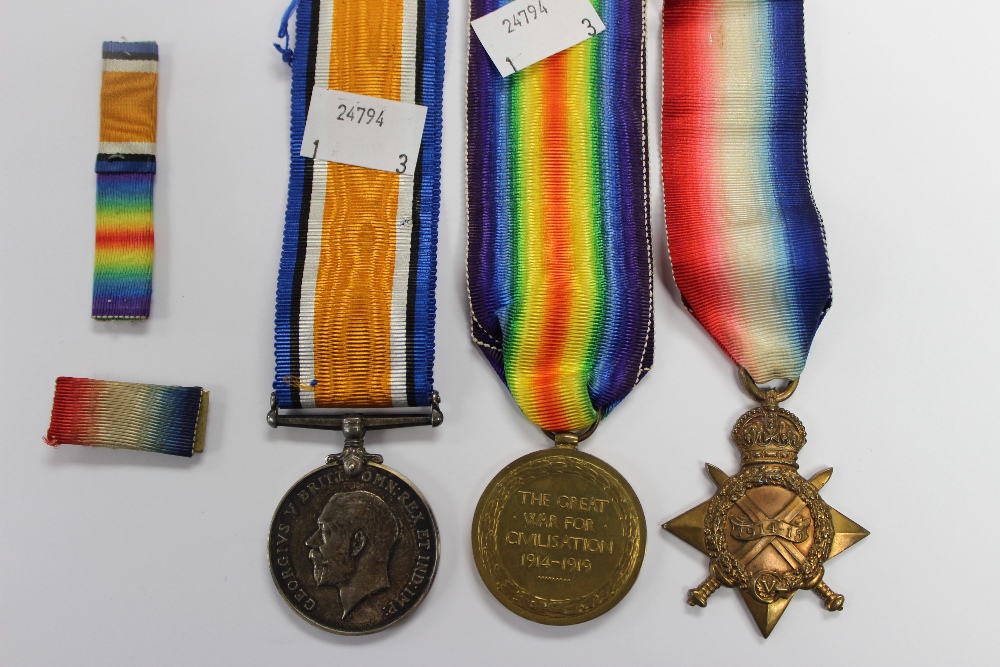 A WWI medal group for Sjt H Green RE 117407 including 1914-15 star (3)