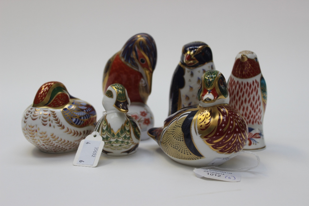 Royal Crown Derby collection of figural paperweights, comprising 'Rockhopper Penguin', 'Carolina