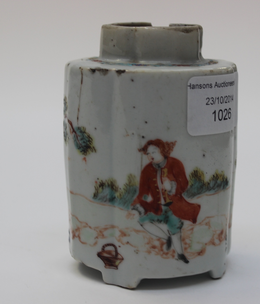 ***WITHDRAWN BY VENDOR*** An 18th century Chinese export tea caddy, of lobed cylindrical form